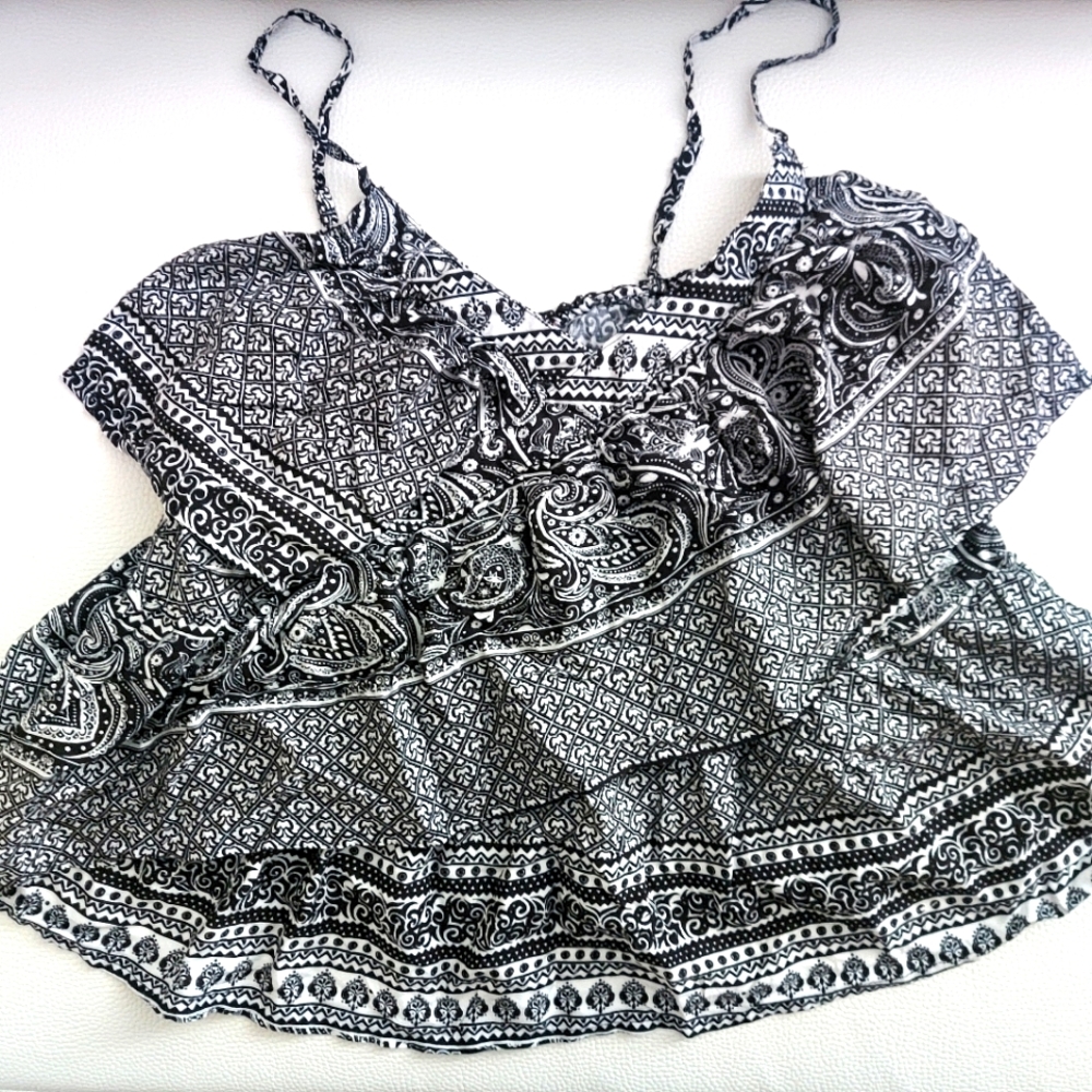 Hot Kiss Black & White Tank XL